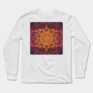 Gold Mandala on Pink Marble Long Sleeve T-Shirt